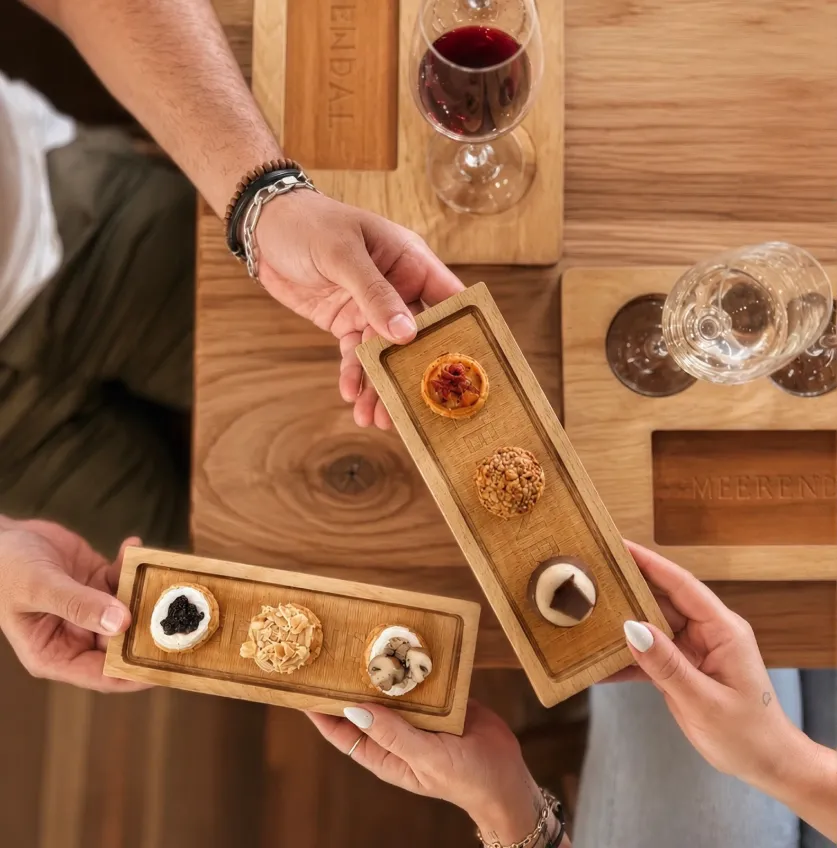 A Meerendal wine tasting board with pairings